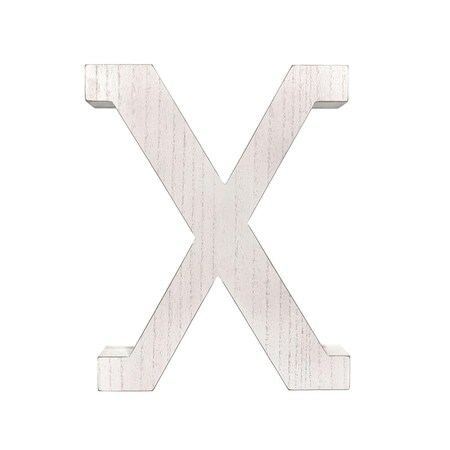 Palacedesigns 16 in. Distressed Wooden Initial Letter X Sculpture, White Wash PA3101678